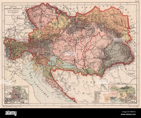 Austro-Hungarian Empire. Inset Vienna. Racial/Ethnographic map. Balkans ...