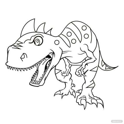 Scary Dinosaur Coloring Page in Illustrator, SVG, JPG, EPS, PNG ...