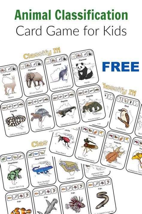 Printable Animal Classification Game for Kids (free) - The Activity Mom