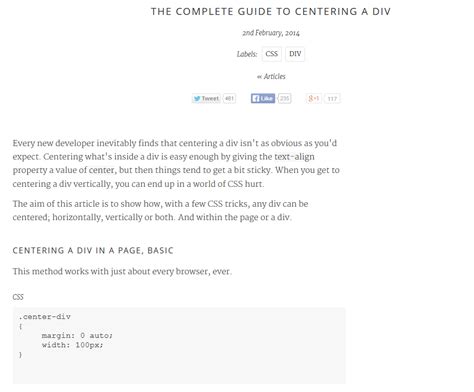 The Complete Guide to Centering a DIV - Coding, Tutorials - Fribly