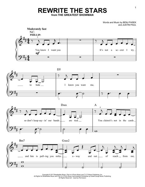 Rewrite The Stars | Sheet Music Direct