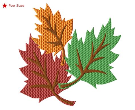 Fall Leaves Machine Embroidery Design, Four Sizes Included - Etsy