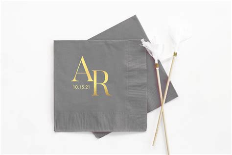 Monogram Wedding Cocktail Napkins — When it Rains Paper Co. | Colorful ...