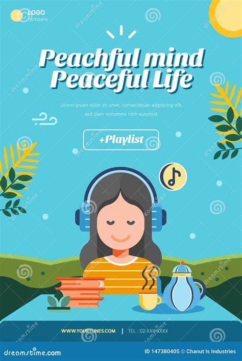 Peaceful Life Poster Layout Stock Vector - Illustration of templates ...