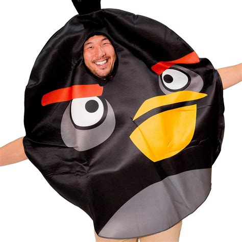 Amazon.com: Black Angry Birds Costume for Adults - Angry Bird Movie ...