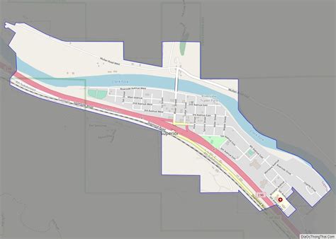 Map of Superior town, Montana - Thong Thai Real