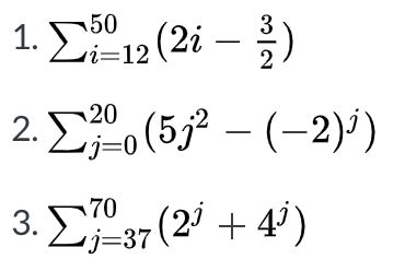 Solved Solve the following summation problems (You have to | Chegg.com