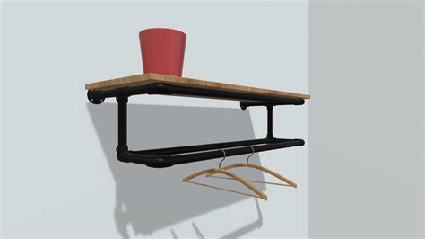 Industrial looking coat rack - Download Free 3D model by Ronald Hessens ...