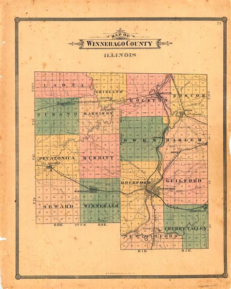 Map of Winnebago County, Illinois - Art Source International