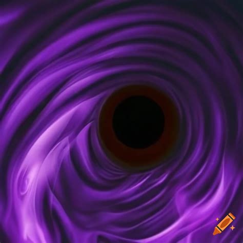 Artistic representation of purple flames and a black hole