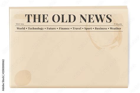 Vecteur Stock Blank template of a retro newspaper. Folded cover page of a news magazine. | Adobe ...