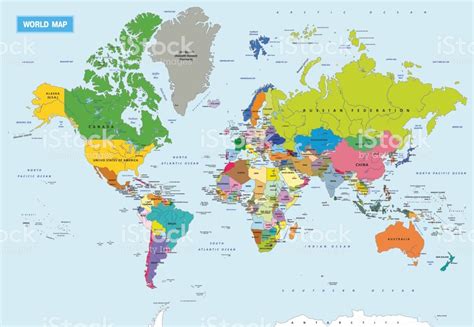 World Map With Countries Labeled And Capitals