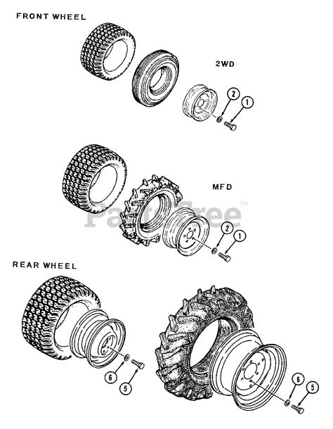 Cub Cadet 7274 (546-436D100) - Cub Cadet Compact Tractor Wheel Mounting Hardware - 2WD (Part 2 ...