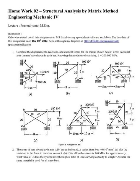 Home Work 02 â Structural Analysis by Matrix Method Engineering ...