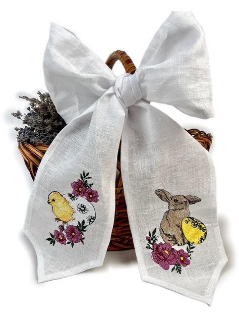 Orthodox Easter Basket Bow, Easter Basket Cover With Egg Embroidery, Embroidered Easter Table ...