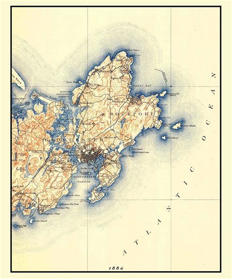 1886 Map of Gloucester Massachusetts - Etsy