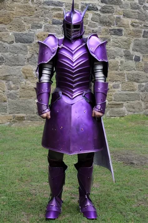 purple knight armor with brown horns | Stable Diffusion