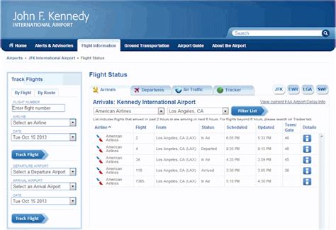 PowerMiles ® Travel Smart!: Flight Arrival Status at JFK Airport ...