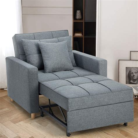 Esright Convertible 3-in-1 Sleeper Sofa Chair Bed, Dark Grey - Kitchen50