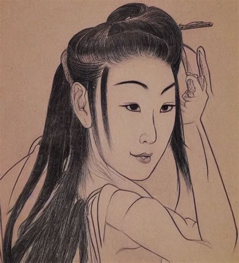 old asian art vibrant drawing painting of a beautiful | Stable ...