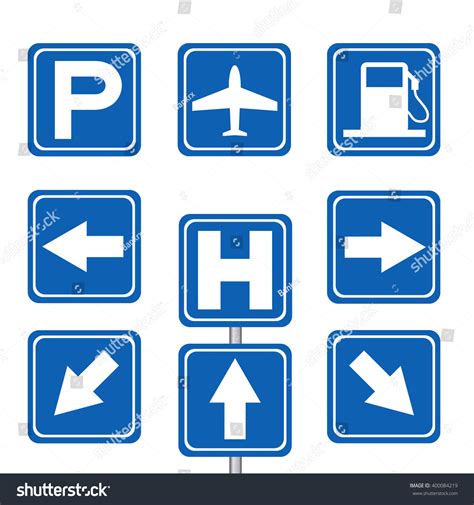 Motorist Service Transportation Sign Pole Stock Vector (Royalty Free) 400084219 | Shutterstock