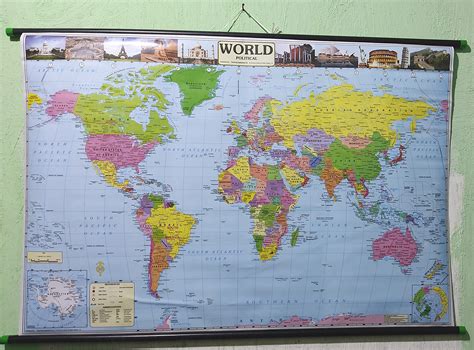 Buy Wall hanging chart of ' Political map of World ' wall chart # FREE POINTER Online at ...