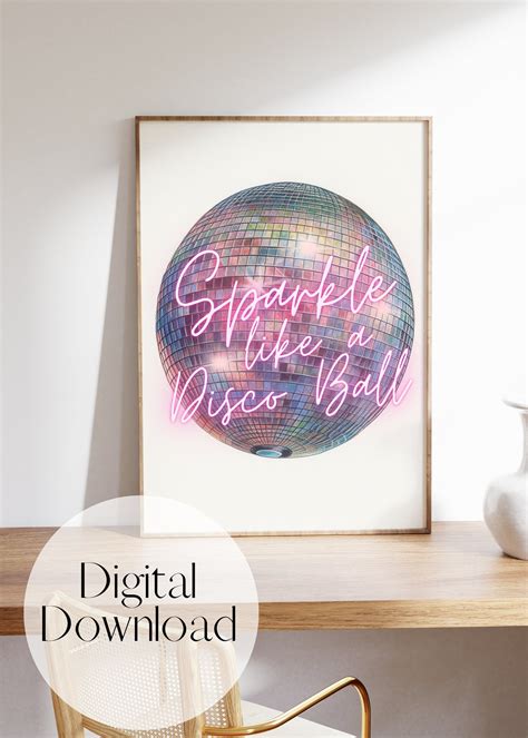 Disco Ball Poster 80'S Pink Disco Ball Poster Print - Etsy Israel