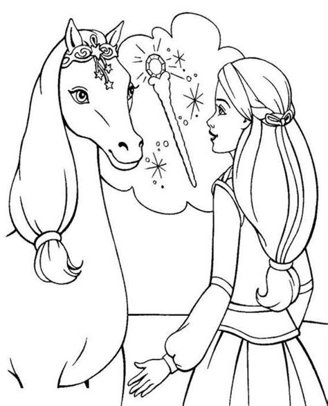 Barbie Horse Coloring Page - Coloring Home