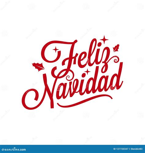 Feliz Navidad - Merry Christmas Spanish Text Vector Illustration ...