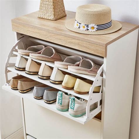 Shop Aiden Coastal White Oak Small Shoe Cabinet Online