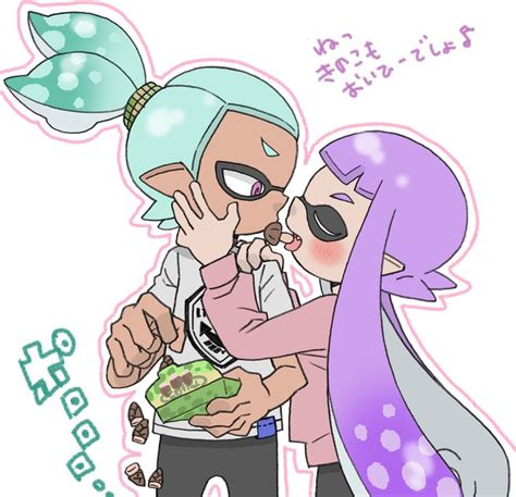 Inkling couple cuteness 💖 | スプラトゥーン, イラスト, イカップル