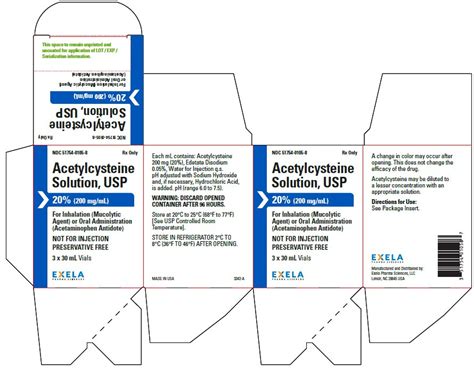 ACETYLCYSTEINE Solution, USP 20% (200 mg/mL) Sterile, Not For Injection