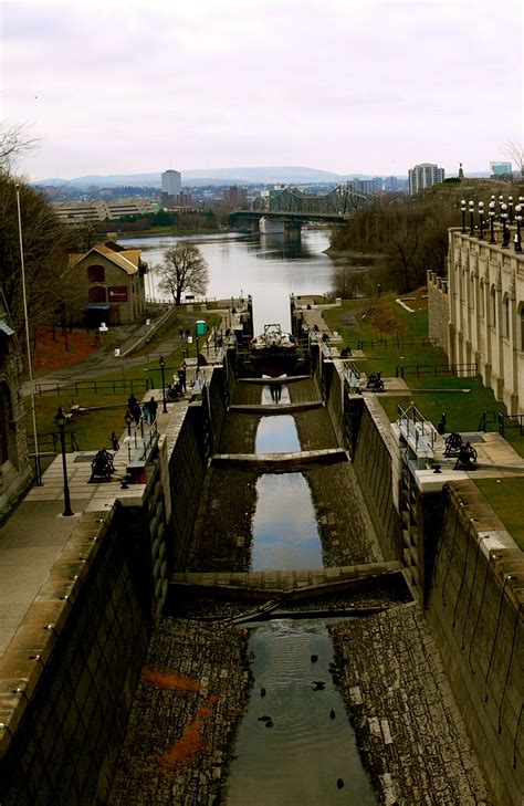 Rideau Canal, Ottawa, ON, Canada - drained at the end of each fall to prevent winter damage by ...