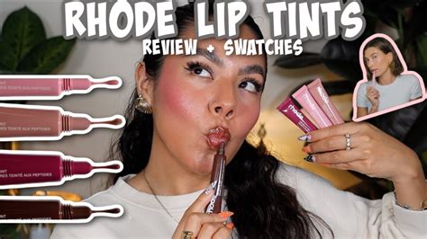 NEW RHODE PEPTIDE LIP TINTS REVIEW + SWATCHES ON ALL FOUR SHADES + LIP ...