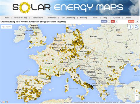 Europe Solar Map - Solar Farms & Solar Parking Lots