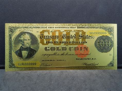 $100 Dollar Gold Certificate 24k Gold Foil Note