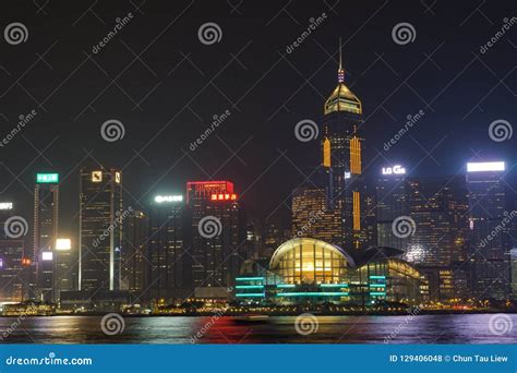 Victoria Harbour Night View in Hong Kong Editorial Stock Photo - Image ...