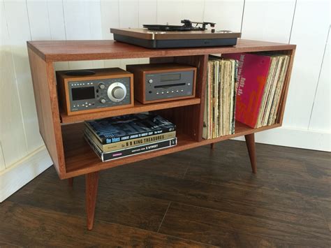 New mid century modern record player console turntable