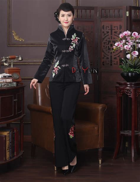 Exquisite Embroidery Open Neck Chinese Jacket - Black - Chinese Jackets ...