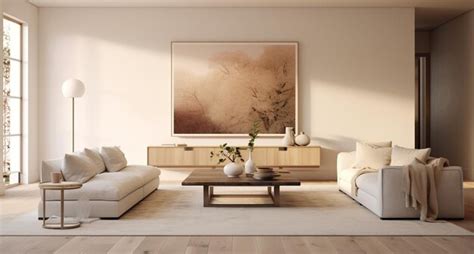 Premium AI Image | a living room with white wall and wood floors