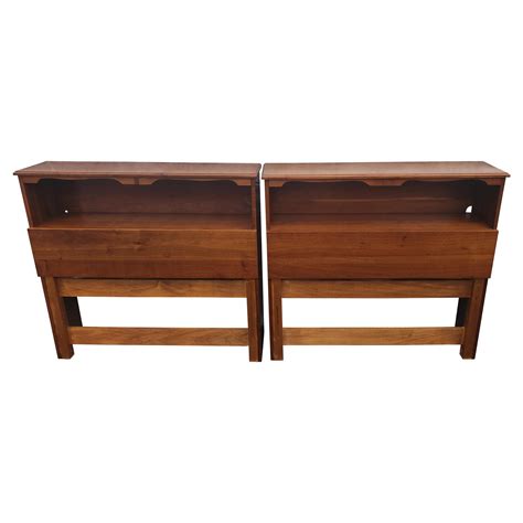 Scandinavian Modern Solid Walnut Bookcase Storage Twin Size Headboards, a Pair For Sale at ...