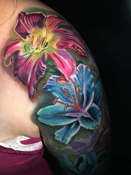 color flower tattoo by Misty Locket: TattooNOW