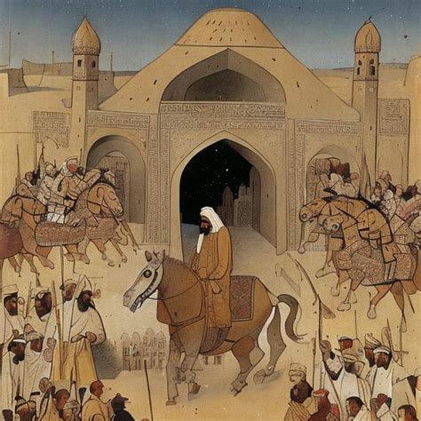 Imam ali carrying the gate of khaybar