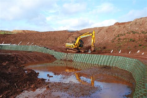 Webwall Geocell | SuDS Retaining Wall | Attenuation Pond Project