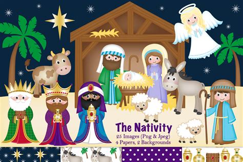 Nativity clipart, Christmas Nativity, Nativity Scene