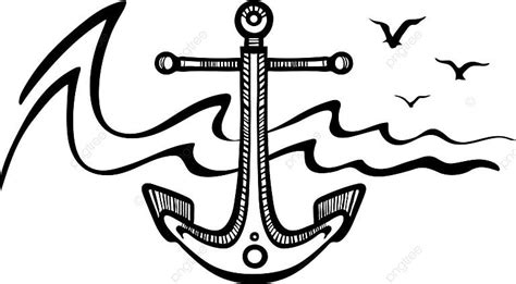 Sea Anchor And Seagulls Steel Stability Sea Vector, Steel, Stability, Sea PNG and Vector with ...