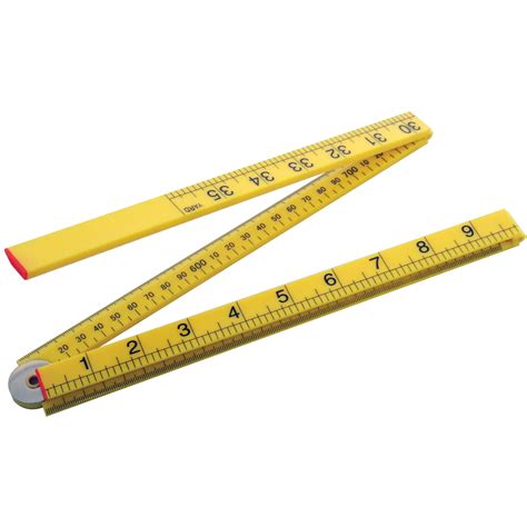 1 Metre Folding Plastic Ruler Metric Imperial Rule Markings Yellow ...