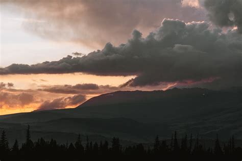 Silhouette Mountains during Sunset · Free Stock Photo