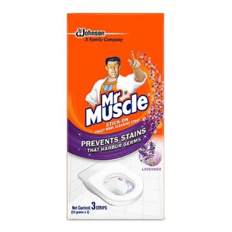 Mr. Muscle Stick-On Toilet Bowl Cleaning Strip Lavender (3s) - BuiltaMart