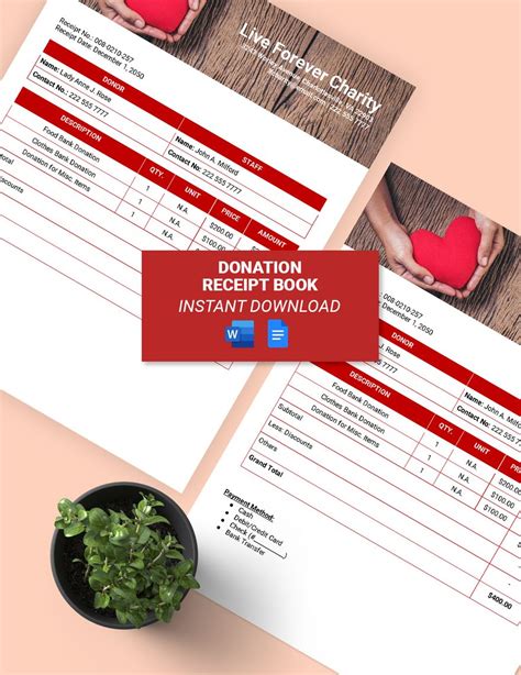 Donation Receipt Template in Excel, Word, PDF, Pages - Download | Template.net